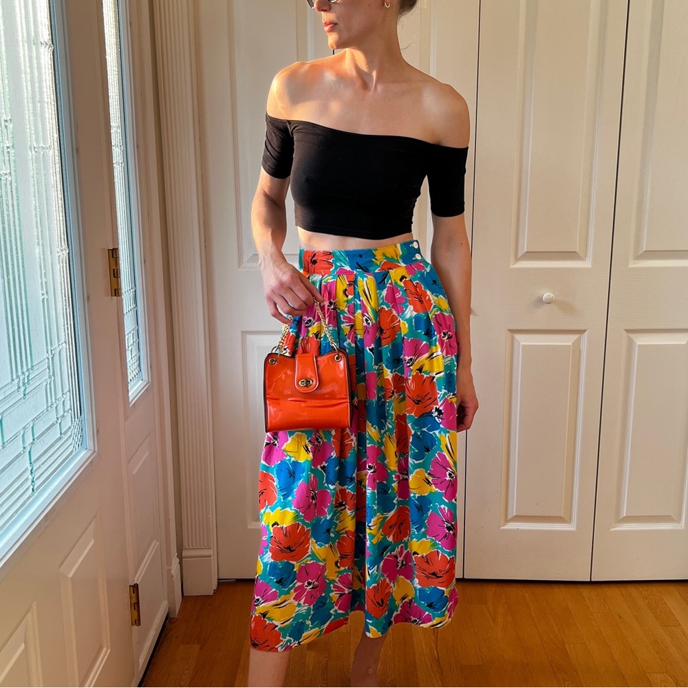 1980’s AFFIRMATIVE Floral Multicolor Skirt